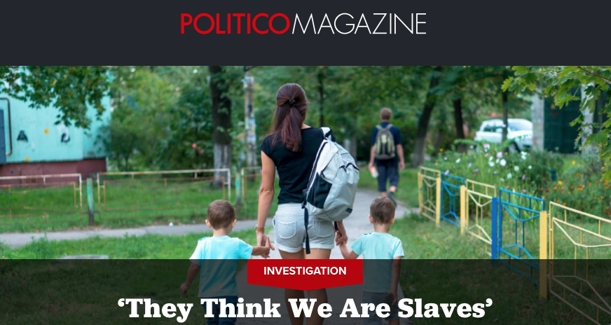 Letter to the Editor: Politico “They Think We Are Slaves”